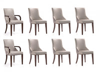 Ensemble moderne de 8 chaises de salle a manger Shubert en gris clair