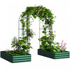 Outsunny Jardiniere surelevee galvanisee avec treillis