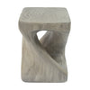 Table d'appoint moderne sablier torsade Miro 16 pouces MGO, table laterale interieure imitation bois, gris