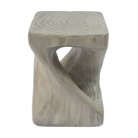 Table d'appoint moderne sablier torsade Miro 16 pouces MGO, table laterale interieure imitation bois, gris