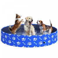Pawhut Pliable Pvc Piscine Pour Chien Piscine Portable Pet Kiddie Piscine, Exterieure/interieure Bai