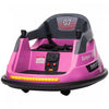 Aosom Auto-tamponneuse 12 V Pour Enfants, Voiture Electrique A Rotation A 360° Avec Telecommande, Ceinture De Securite, Lumieres Led, Musique, Pour Garcons Et Filles Ages De 1,5 A 5 Ans, Rose