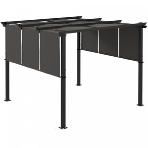Outsunny Pergola En Metal 10' X 10' Avec Auvent Retractable Pour Patio