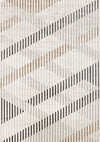 Carpette à motifs de lignes de tressage multicolore lavable à la machine - 5 pi 3 po x 7 pi 7 po