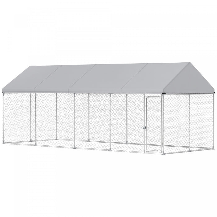Chenil Exterieur pour Chien avec Toit, 6 m x 2,3 m x 2,4 m
