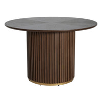 Table a manger ronde a piedestal Cove 47,25 pouces pour 4 a 5 personnes, brun
