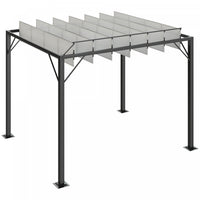 Outsunny Pergola Exterieure A Persiennes 9.5' X 8' En Aluminium Avec Toit En Maille Respirante Regla