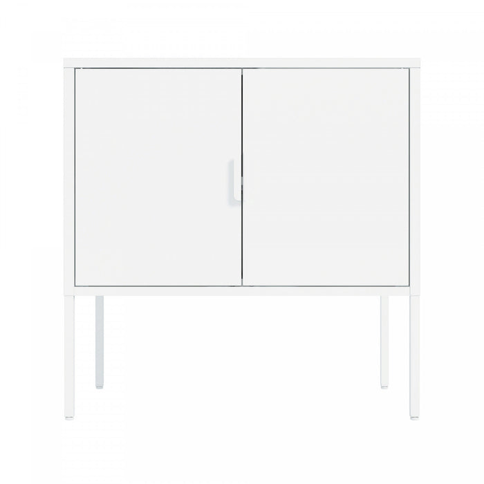 Armoire d’appoint moderne Ava 24\" en metal, blanc
