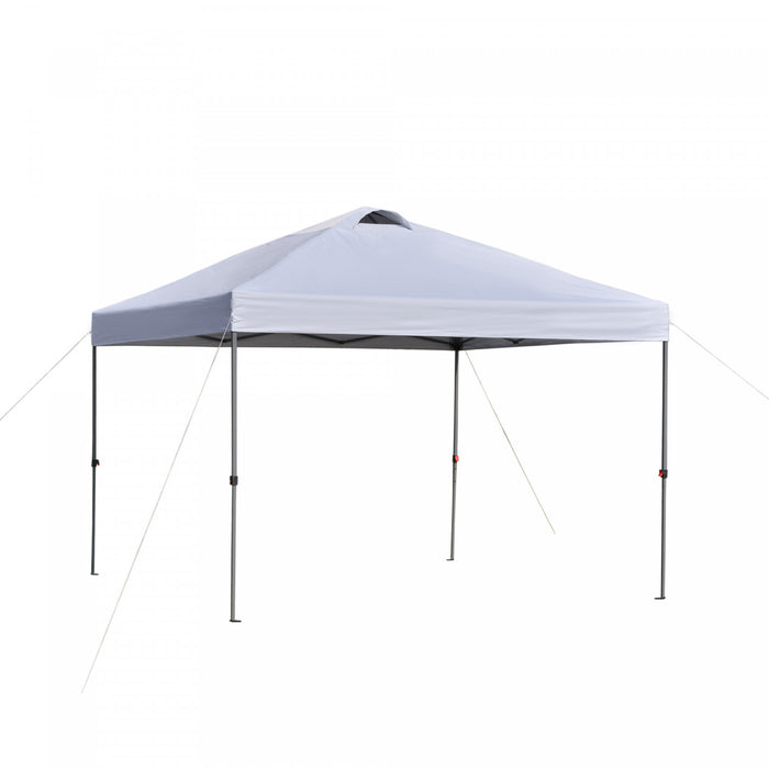 Outsunny Tente A Toit Escamotable 10' X 10' Avec Aeration Et Sac, Blanc