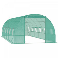 Outsunny 26,2 'x10' X 6,7' Grand Tunnel A Effet De Serre Serre De Jardin Semences De Plantes Cadre E