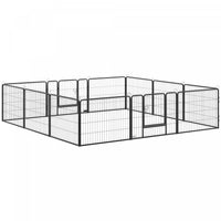 Pawhut Enclos Pour Chien Avec Portail, 12 Panneaux En Metal Parc Pour Chiot, Cloture Portable Pour C