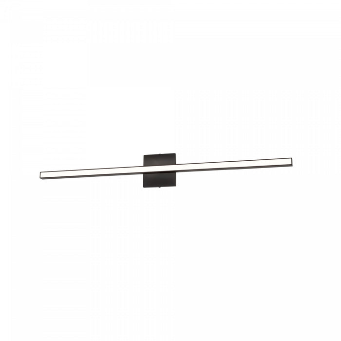 Lumière de coiffeuse Arandel de Dainolite en acrylique blanc qui diffuse la lumière, avec fini noir mat et ampoule à DEL de 24 W