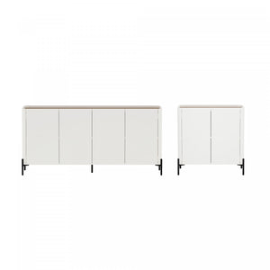 Buffet et meuble d’appoint Abbey Modern 2 pieces en erable et blanc casse