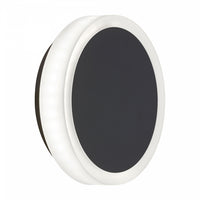 Applique murale Topaz de Dainolite en acrylique givré qui diffuse la lumière, avec fini noir mat et ampoule à DEL de 12 W