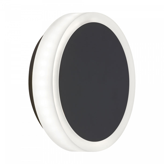 Applique murale Topaz de Dainolite en acrylique givré qui diffuse la lumière, avec fini noir mat et ampoule à DEL de 12 W