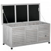 Outsunny Coffre De Jardin En Bois De 75 Gallons Conteneur De Stockage Exterieur Avec Aerateur Et Finition Resistante Aux Intemperies, Gris