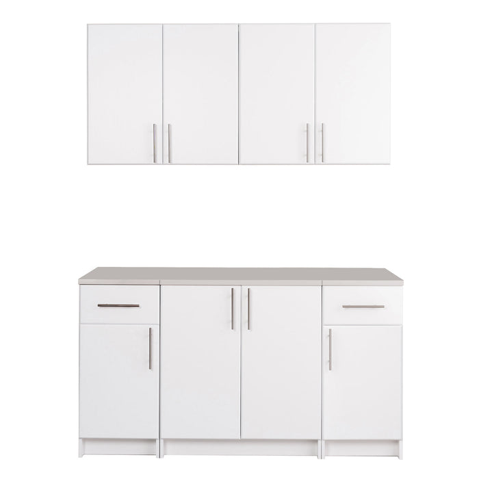Elite Armoire De Rangement De Garage 64 Pouces, Ensemble B De 5 Pieces – Blanc