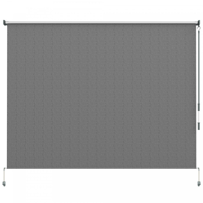 Outsunny Store Enrouleur Exterieur, Store De Porte Patio 8'x6', Gris Fonce