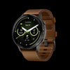 Montre intelligente Garmin Venu 4 45 mm en cuir ardoise durable - Navigation portable, routage avance, rappels meteo, informations d'entrainement, tour automatique
