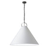 Luminaire suspendu Princeton de Dainolite de 32 po de diamètre avec abat-jour blanc, fini noir mat et 1 ampoule