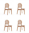 Chaise de salle a manger en bois style industriel Versailles, finition naturelle - Lot de 4