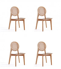  Chaise de salle a manger en bois style industriel Versailles, finition naturelle - Lot de 4