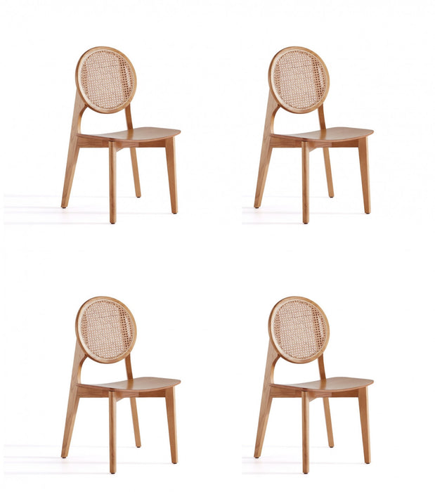 Chaise de salle a manger en bois style industriel Versailles, finition naturelle - Lot de 4