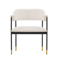 Chaise de salle à manger moderne Lia de Manhattan Comfort en chenille - crème