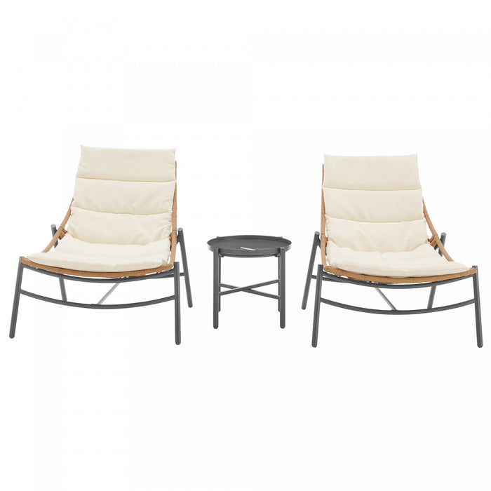 Ensemble de conversation moderne Sunset 3 pieces en creme
