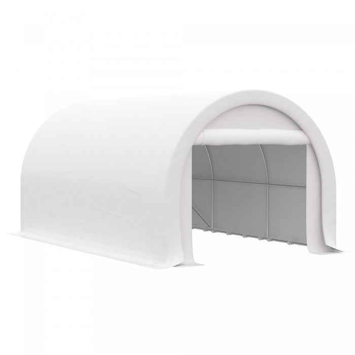 Outsunnytente De Stockage 16' X 10' Abri De Voiture Anti-uv Portable Blanc