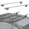 HOMCOM 2pc Barres de toit pour voiture crochets verrouillables alu argente