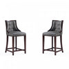 Tabouret de comptoir traditionnel en bois Fifth Avenue avec assise rembourree, graphite - Lot de 2