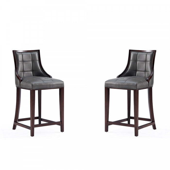 Tabouret de comptoir traditionnel en bois Fifth Avenue avec assise rembourree, graphite - Lot de 2