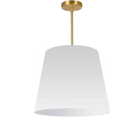 Luminaire suspendu moyen de Dainolite avec très grand abat-jour cylindrique effilé blanc et 1 ampoule