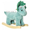 Homcom Enfants En Peluche Cheval A Bascule En Forme De Triceratops En Peluche A Bascule Avec Sons Realistes Pour Enfant 36-72 Mois Vert Fonce
