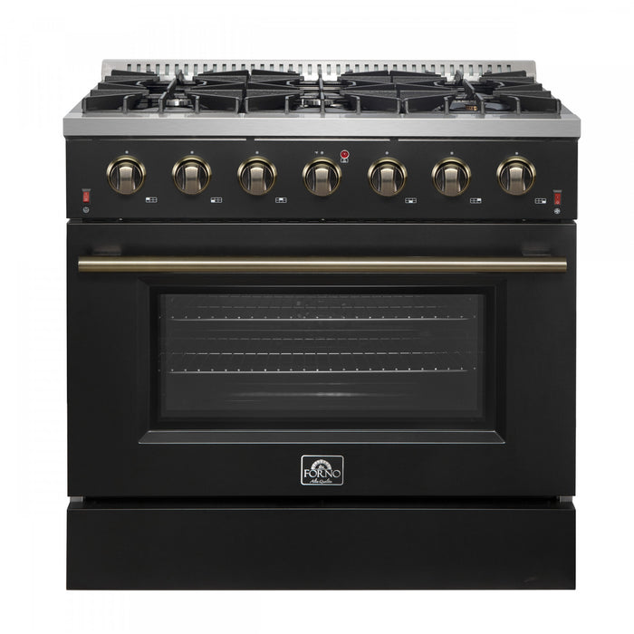 Cuisiniere a gaz Galiano de 36 po en noir, 5,36 pi³ - FFSGS6244-36BLK