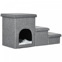 Pawhut Escalier Multifonctionnel Pour Chien Avec Boites De Rangement Et Condo, Escalier En 3 Etapes