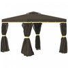 Outsunny Gazebo De Patio De 10' X 10' Avec Parois Laterales En Maille, Cafe