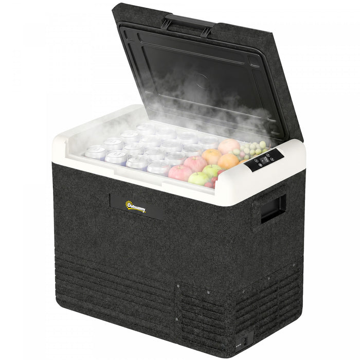 Outsunny Refrigerateur de Voiture 12V, 53L, Glaciere Electrique Portable