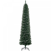 Homcom 7.5ft Artificielle Neige Crayon Trempe Sapin De Noel Vert