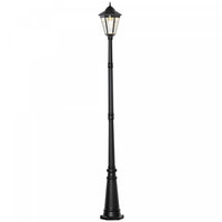 Outsunny Lampe Solaire De 8', Lampadaire D'exterieur En Aluminium Etanche