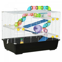 Pawhut Grande Cage Pour Hamster De 31 Cm, Maison Pour Petits Animaux, Refuge Pour Gerbilles A Plusie