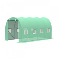 Outsunny Serre Tunnel De Plain-pied, Serre De 13 X 6.4 X 6.5 Pi, Vert