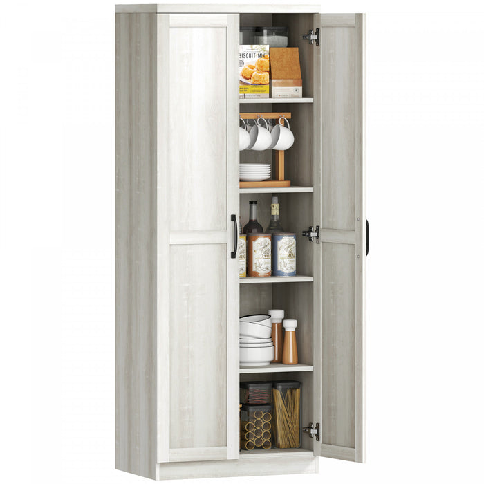HOMCOM Garde-manger de cuisine 63\" armoire de rangement, etageres reglables