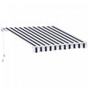 Outsunny 8'x7' Manuel Retractable Resistant A L'eau Pare-soleil Patio Auvent Exterieur Pont Auvent Abri (bleu, Blanc)