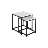Quartz Tables Gigognes Carrees a Deux Plateaux en Marbre