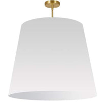 Très grand luminaire suspendu de Dainolite avec très grand abat-jour cylindrique effilé blanc et 1 ampoule