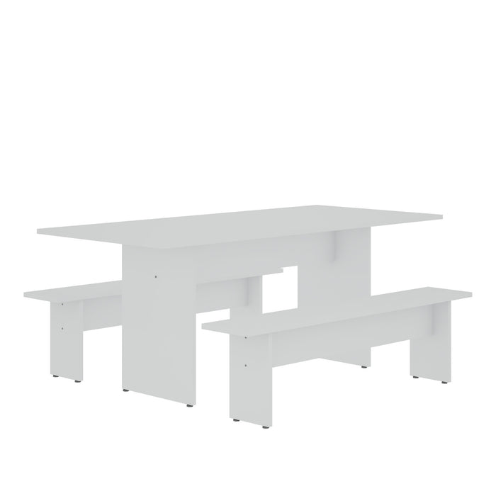 Ensemble de salle a manger moderne Nomad 3 pieces en blanc