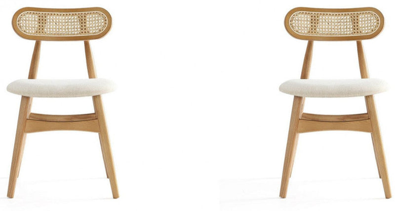 Ensemble 2 chaises de salle à manger Colbert de Manhattan Comfort - cannage naturel et avoine