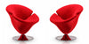 Fauteuil lounge pivotant moderne en velours Tulip rouge - Lot de 2